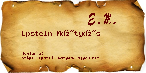 Epstein Mátyás névjegykártya